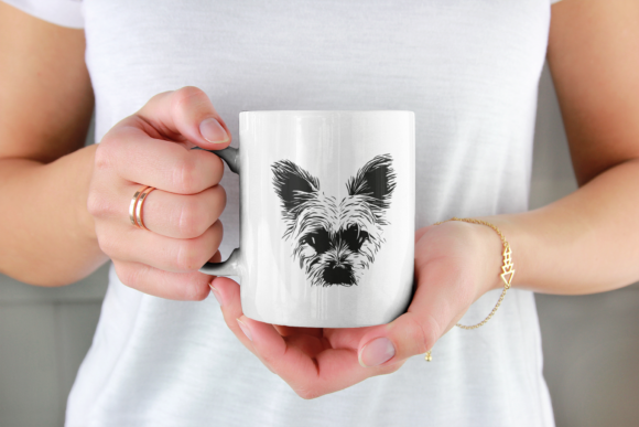Cute Peeking Yorkie Vector Illustration
